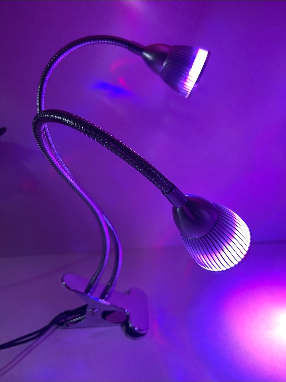 Adjustable Dual-Head Clip-On LED Plant Grow Light for Indoor Plants, 18” Tall